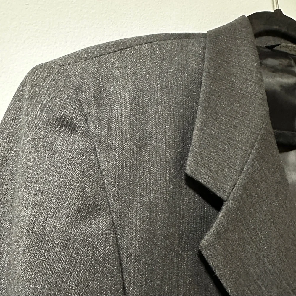 Nino Fenzi Italian Merino Wool Gray Lined Sport Coat Jacket Mens Size 44R Career